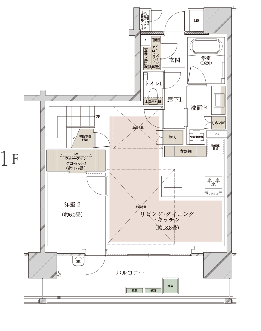 J-2type 1F 間取り図