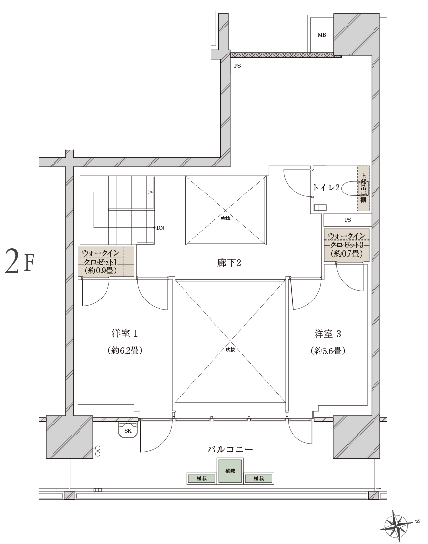 J-2type 2F 間取り図