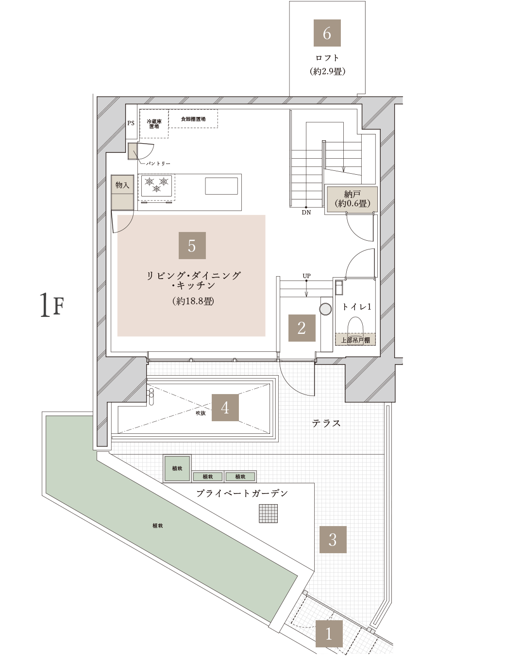 Ltype 1F 間取り図