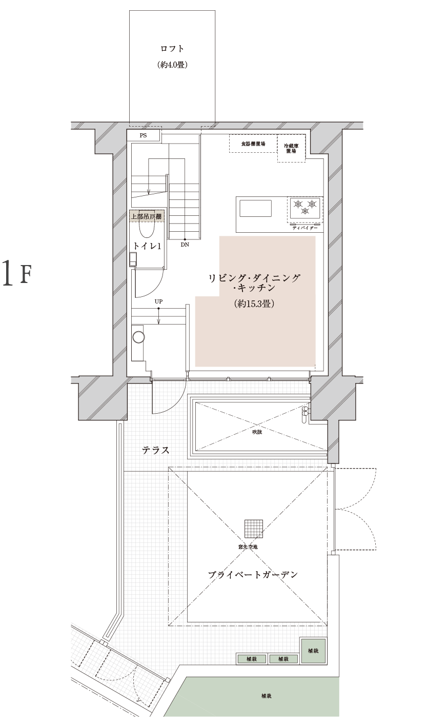 Mtype 1F 間取り図