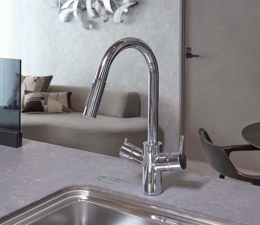 グースネック仕様浄水器付シャワー混合水栓 (hansgrohe・メイスイ)